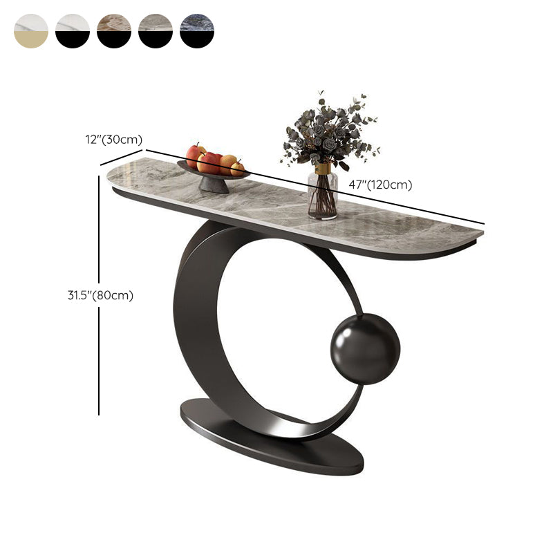Glam Console Accent Table Antique Finish Console Sofa Table in Stone