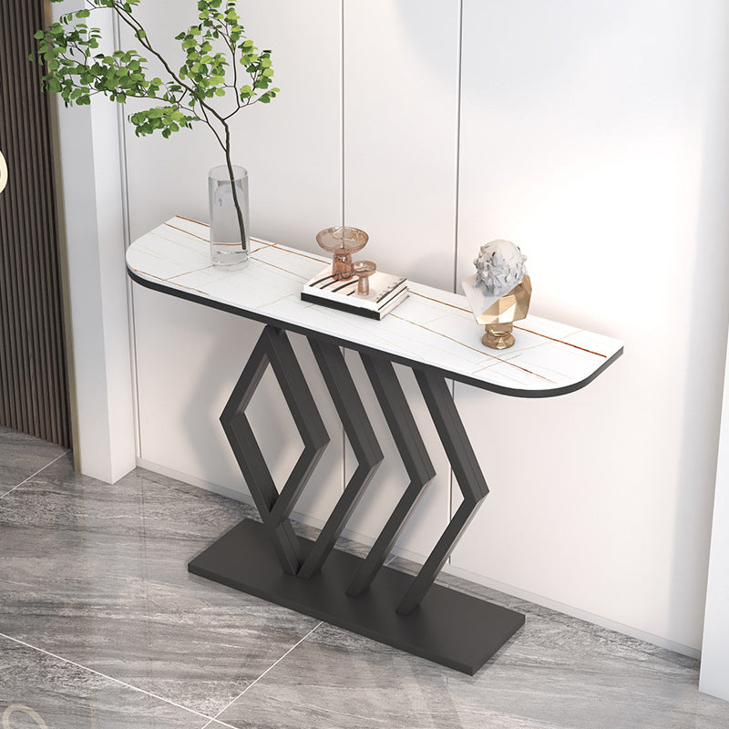 Contemporary Stone Console Table Iron Console Sofa Table for Hall