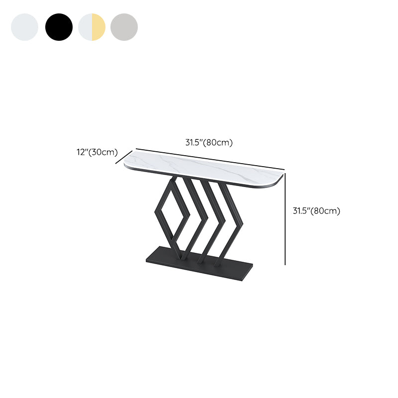 Contemporary Stone Console Table Iron Console Sofa Table for Hall