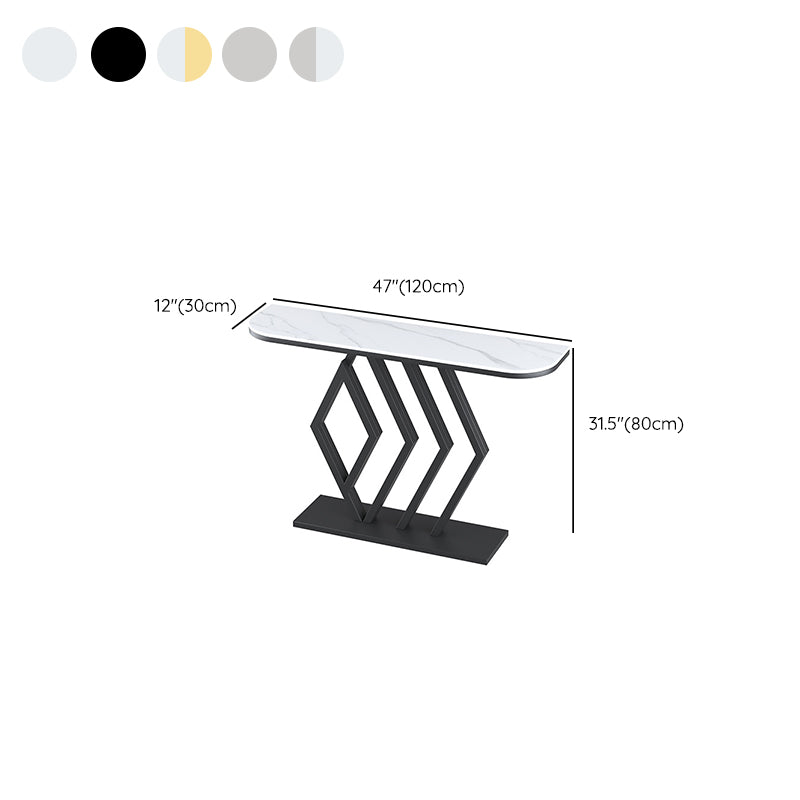 Contemporary Stone Console Table Iron Console Sofa Table for Hall