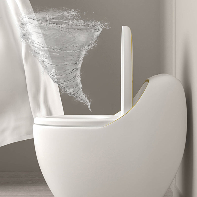 Contemporary Skirted Toilet Bowl One Piece Ceramic Urine Toilet with Seat
