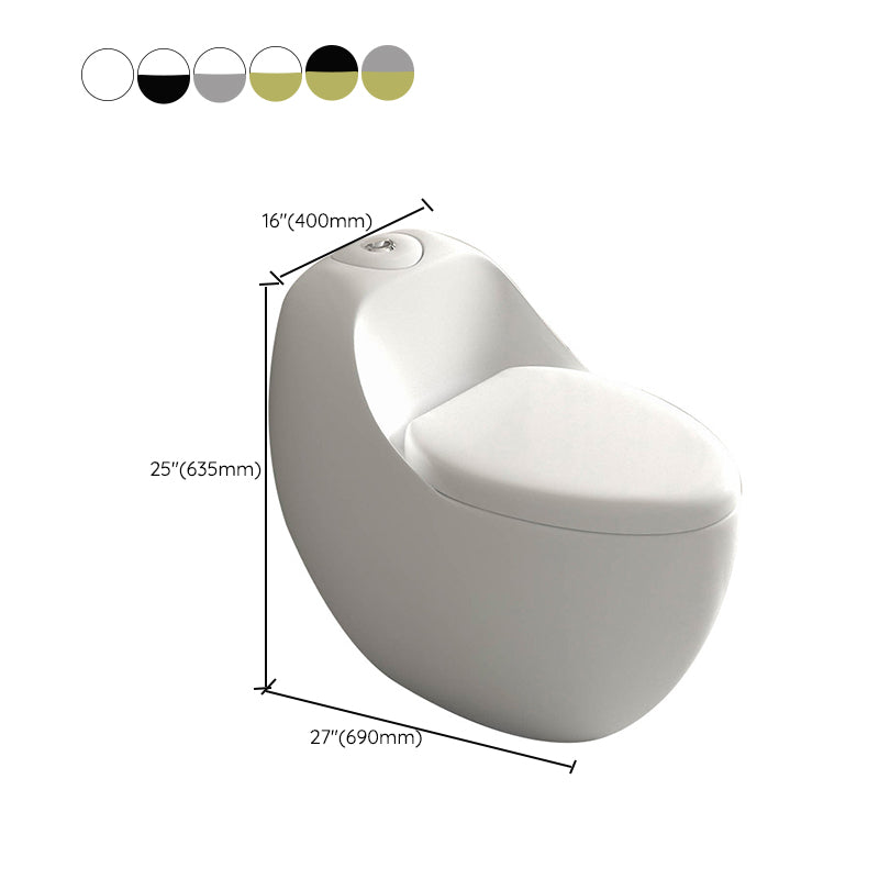 Contemporary Skirted Toilet Bowl One Piece Ceramic Urine Toilet with Seat