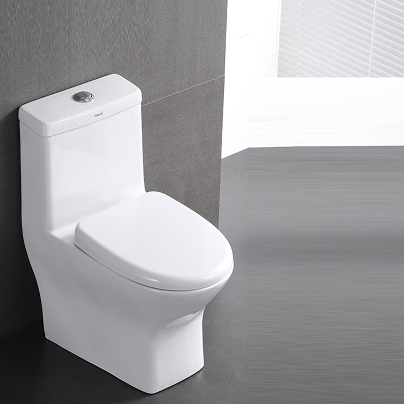 Contemporary Skirted Toilet Bowl One Piece Flush Toilet with Seat