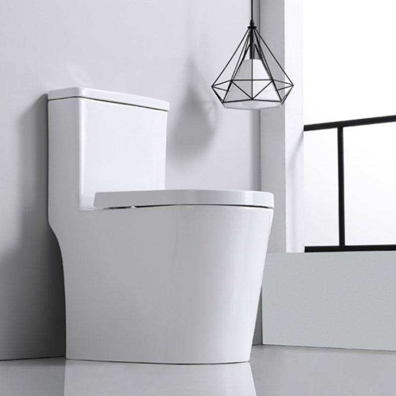 Contemporary Skirted Toilet Bowl One Piece Flush Toilet with Seat