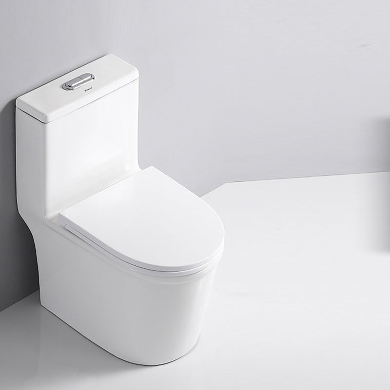 Contemporary Skirted Toilet Bowl One Piece Flush Toilet with Seat