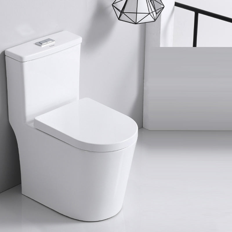 Contemporary Skirted Toilet Bowl One Piece Flush Toilet with Seat