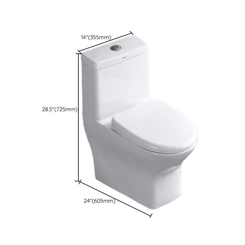 Contemporary Skirted Toilet Bowl One Piece Flush Toilet with Seat
