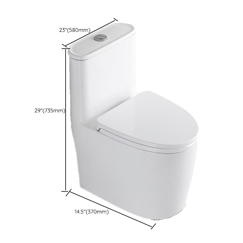 Contemporary Skirted Toilet Bowl One Piece Flush Toilet with Seat