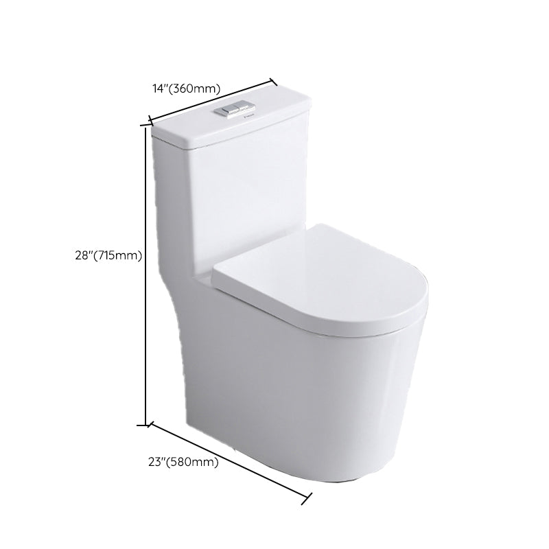 Contemporary Skirted Toilet Bowl One Piece Flush Toilet with Seat