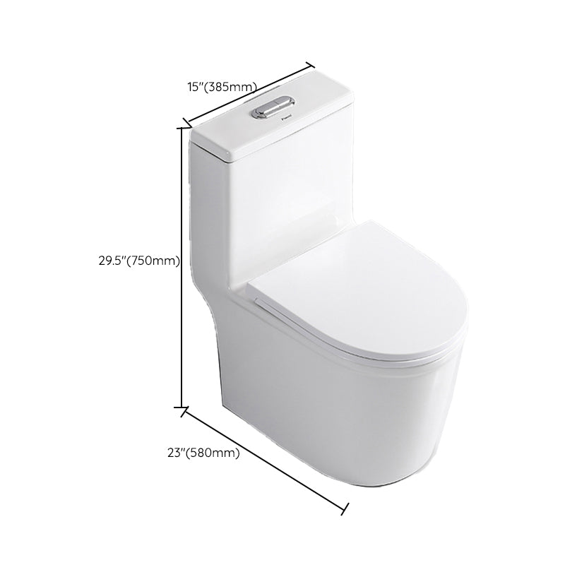 Contemporary Skirted Toilet Bowl One Piece Flush Toilet with Seat