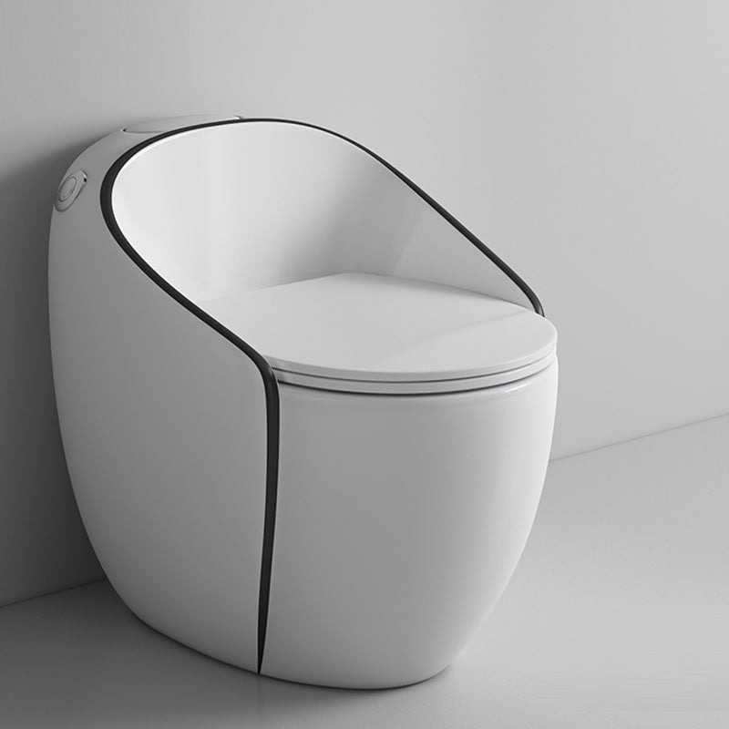 Contemporary Ceramic Siphon Jet Toilet Bowl One Piece Skirted Urine Toilet with Seat