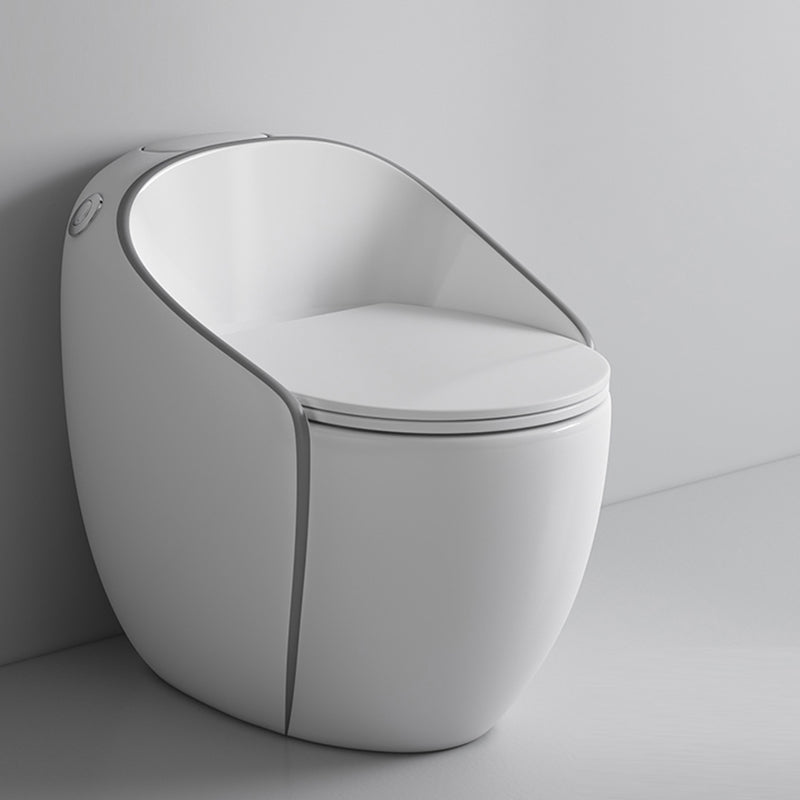 Contemporary Ceramic Siphon Jet Toilet Bowl One Piece Skirted Urine Toilet with Seat
