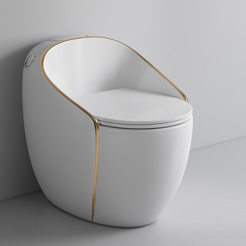 Contemporary Ceramic Siphon Jet Toilet Bowl One Piece Skirted Urine Toilet with Seat