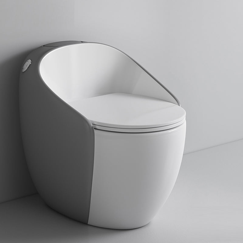 Contemporary Ceramic Siphon Jet Toilet Bowl One Piece Skirted Urine Toilet with Seat