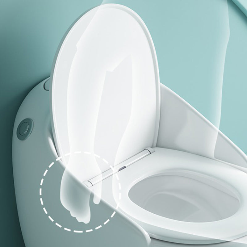 Contemporary Ceramic Siphon Jet Toilet Bowl One Piece Skirted Urine Toilet with Seat