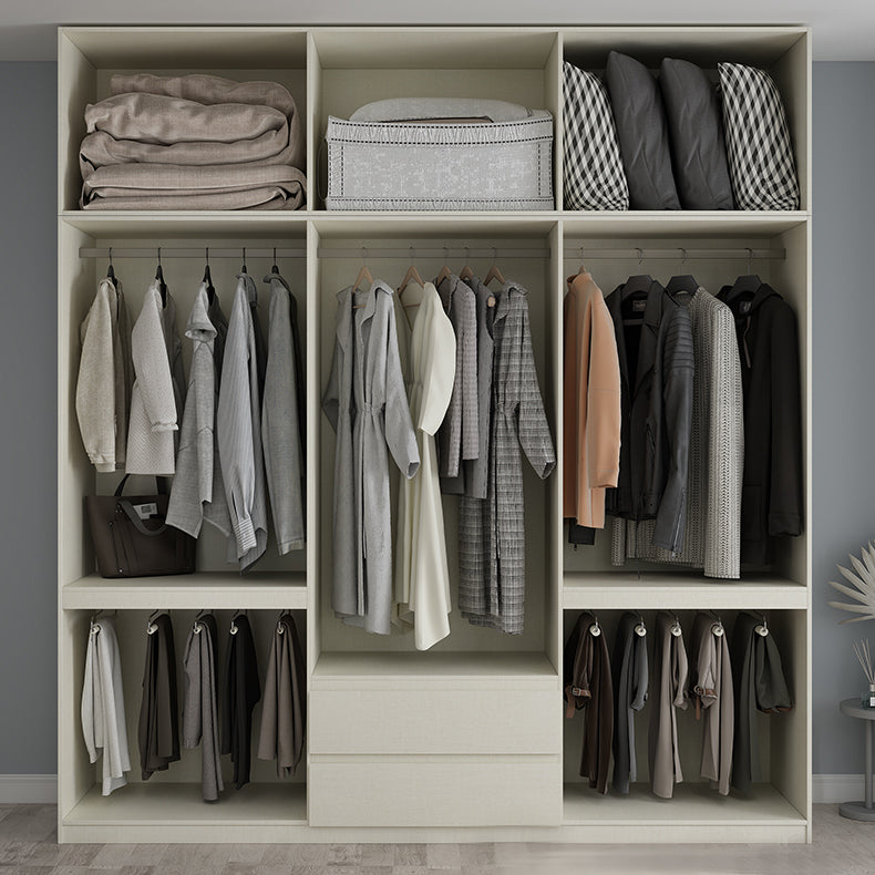 Engineered Wood Wardrobe Cabinet with Shelves Hinged Wardrobe Armoire