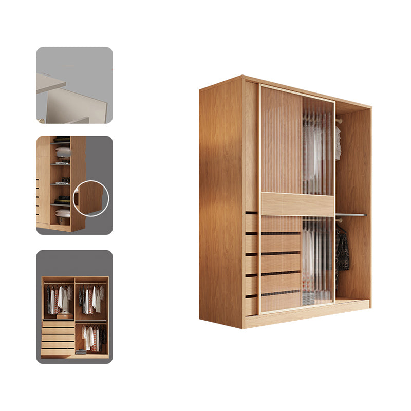 Engineered Wood Wardrobe Cabinet Modern Wardrobe Closet for Bedroom