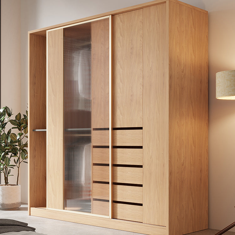 Engineered Wood Wardrobe Cabinet Modern Wardrobe Closet for Bedroom
