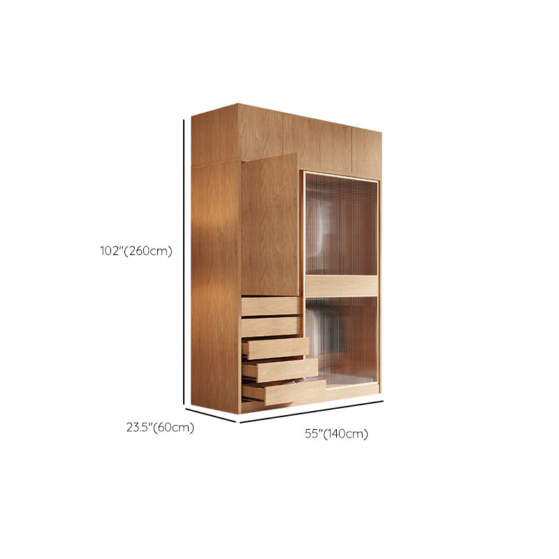 Engineered Wood Wardrobe Cabinet Modern Wardrobe Closet for Bedroom