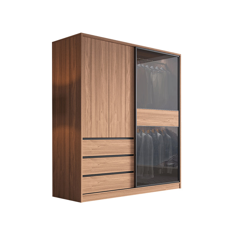 Brown Wardrobe Closet Contemporary Wardrobe Cabinet with Drawer