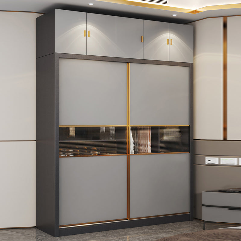 Sliding Engineered Wood Wardrobe Cabinet Modern Wardrobe Armoire