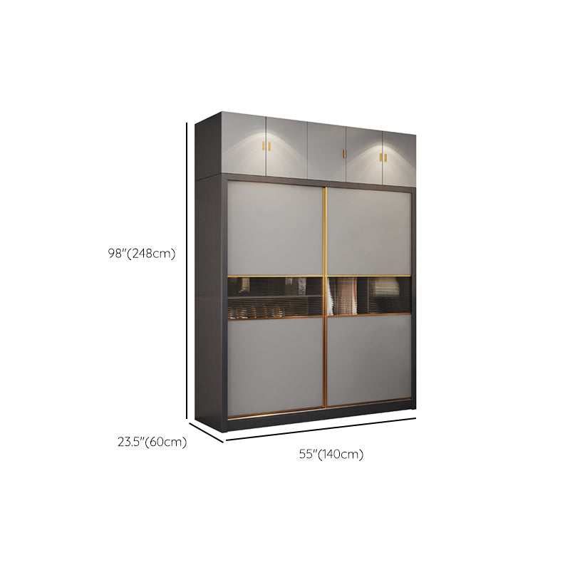 Sliding Engineered Wood Wardrobe Cabinet Modern Wardrobe Armoire