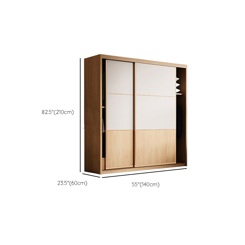 Sliding Engineered Wood Wardrobe Cabinet with Drawer Modern Wardrobe Closet