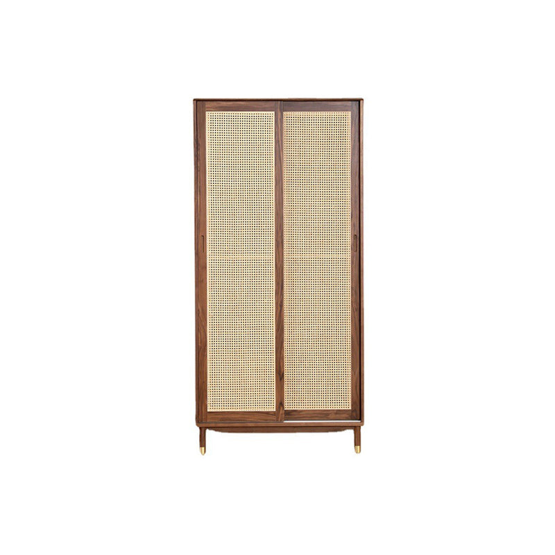 Sliding Solid Wood Wardrobe Closet with Legs Modern Wardrobe Cabinet