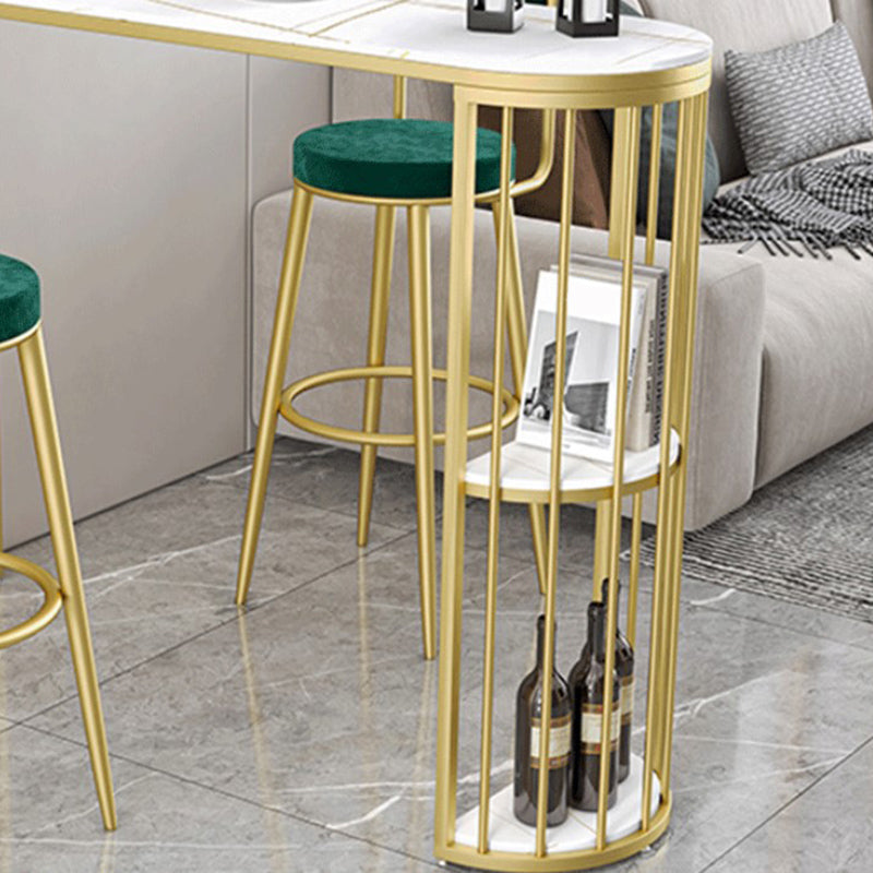 Stone Bar Table Set 1/3 Pcs Modern Bar Table and Upholstered Stools