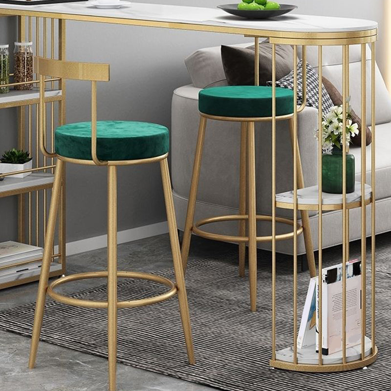 Modern Bistro Bar Table Sintered Stone Rectangle Bar Table with Shelves