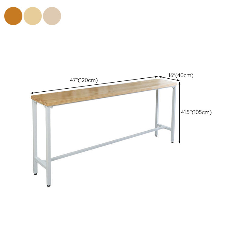 Industrial Style Rectangle Bar Table Solid Wood Fixed Bistro Bar Desk