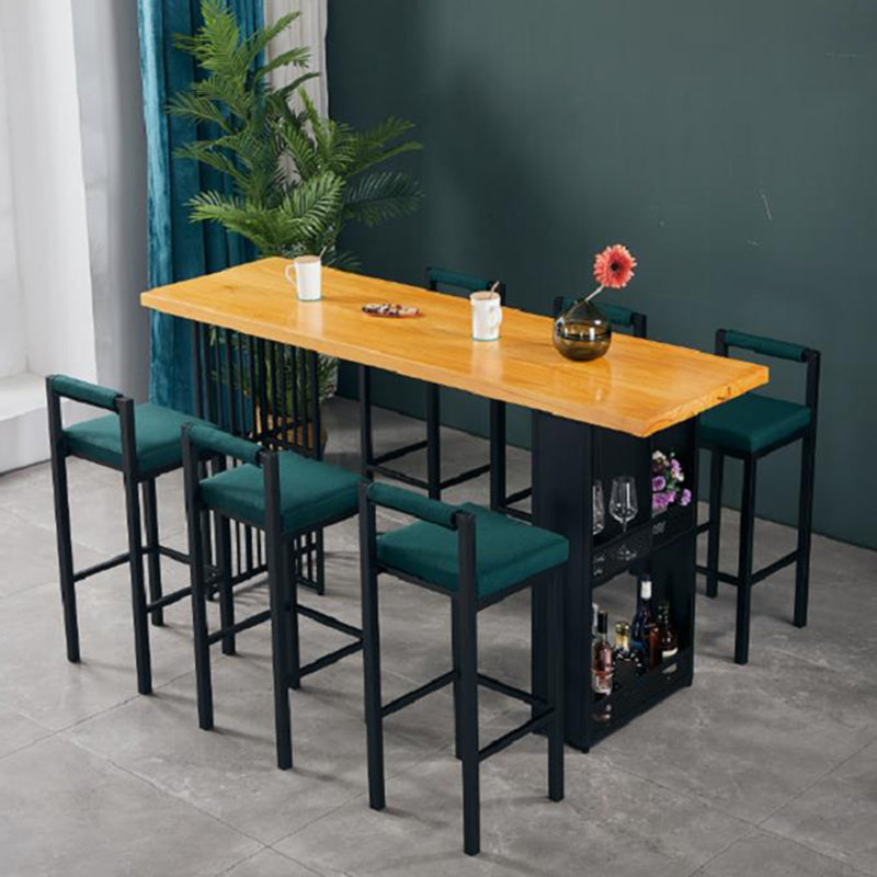 Industrial Style Bar Table Solid Wood Rectangle Bar Dining Table