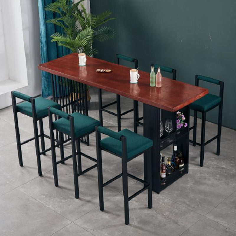 Industrial Style Bar Table Solid Wood Rectangle Bar Dining Table