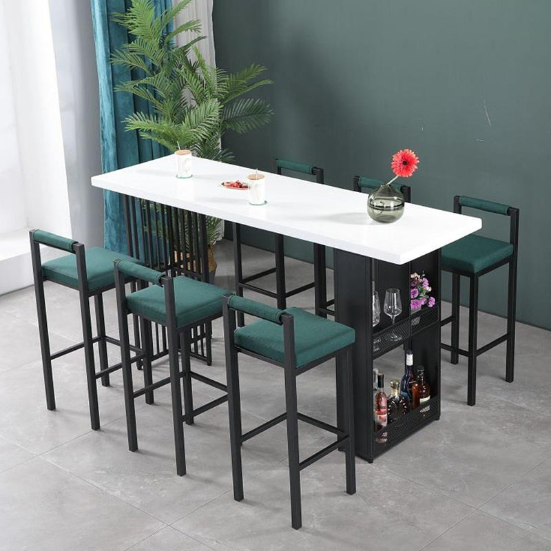 Industrial Style Bar Table Solid Wood Rectangle Bar Dining Table