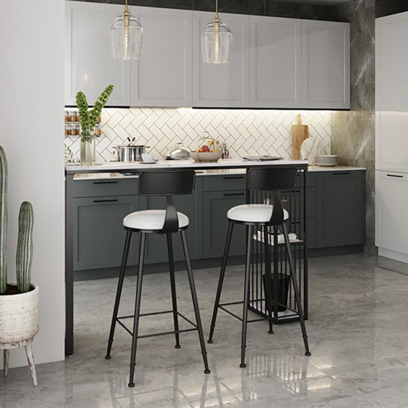 Contemporary Rectangle Bar Table Faux Marble Bar Dining Table with Storage