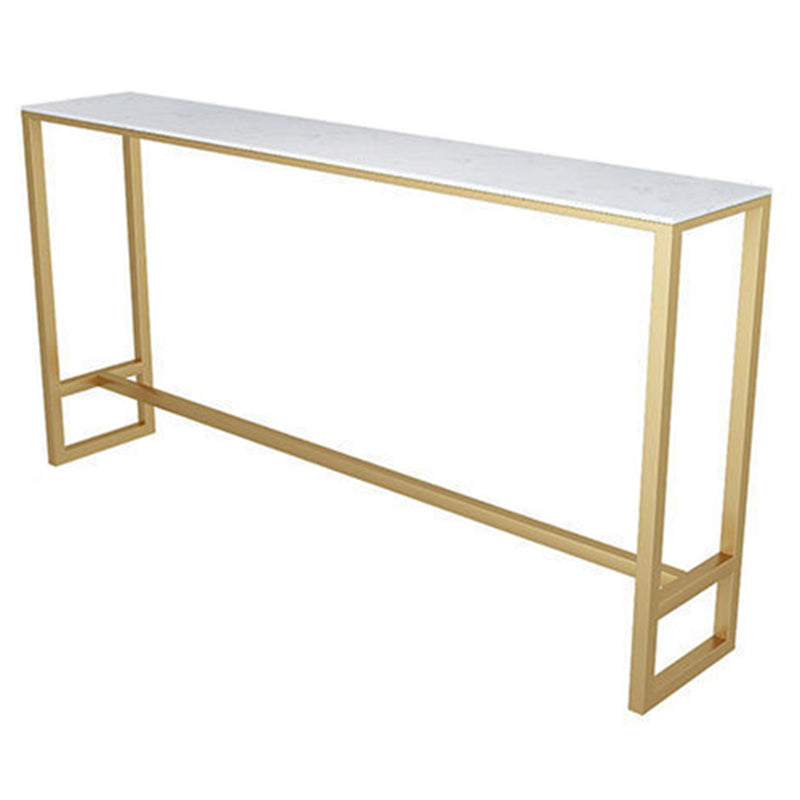 Glam Style Rectangle Bar Table Faux Marble Bar Dining Table for Living Room