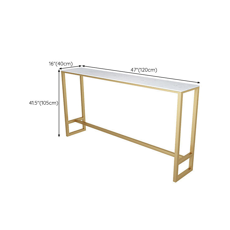 Glam Style Rectangle Bar Table Faux Marble Bar Dining Table for Living Room
