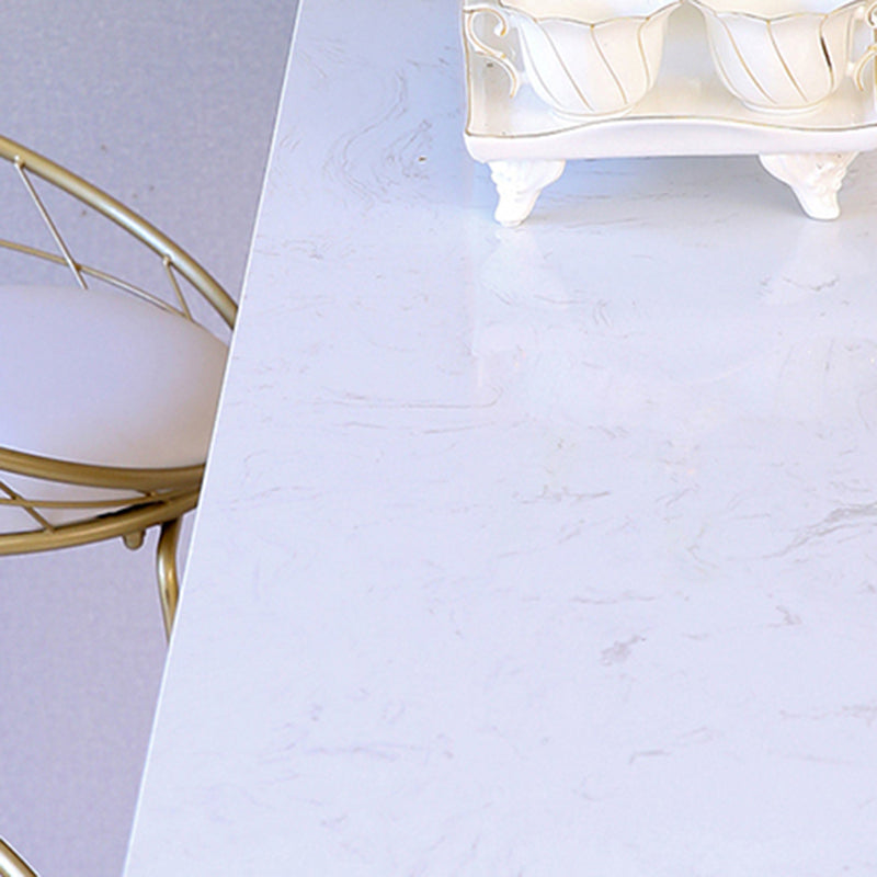 Glam Style Rectangle Bar Table White Colour Bar Dining Table with 4 Legs