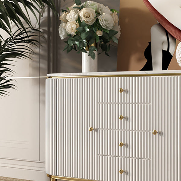 Stone Buffet Table Glam Buffet Credenza with Drawers and Cabinets