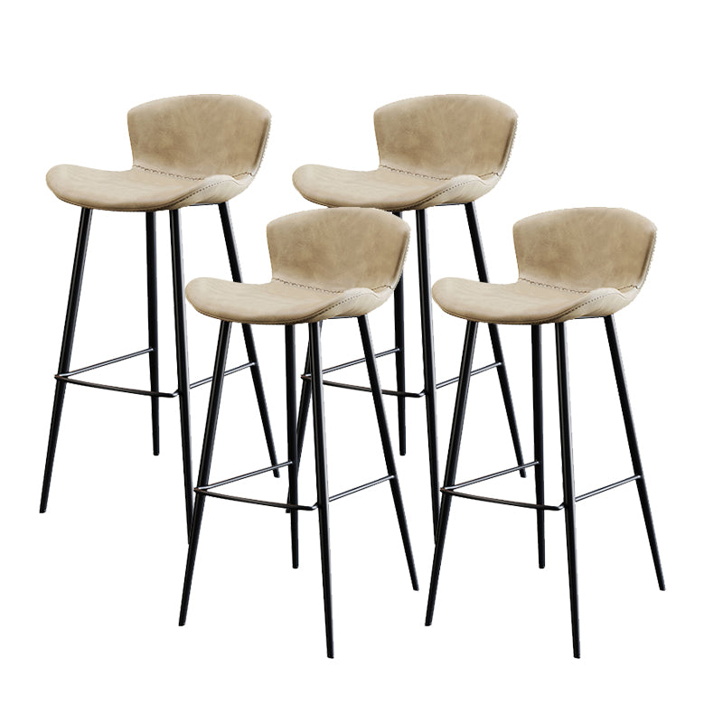 Modern Upholstered Stools with Metal Legs Matte Finish Indoor Counter & Bar Stools
