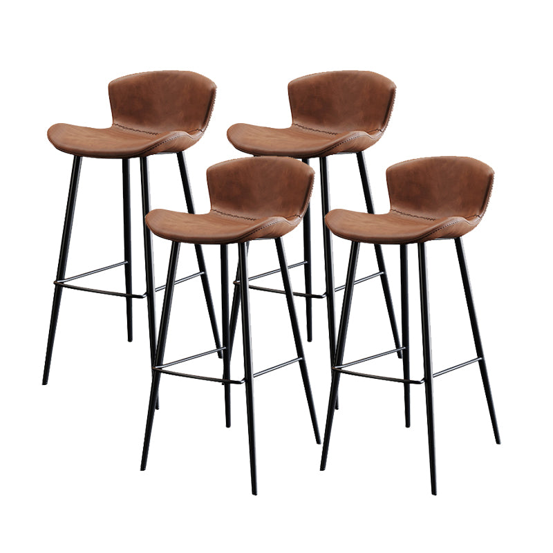 Modern Upholstered Stools with Metal Legs Matte Finish Indoor Counter & Bar Stools