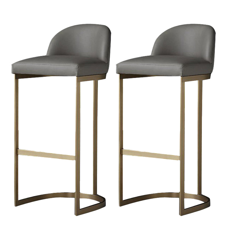 Bucket Bar Stool Contemporary Low Back Dining Stool with Footrest
