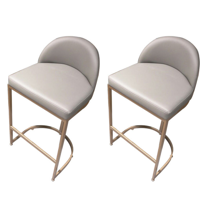 Bucket Bar Stool Contemporary Low Back Dining Stool with Footrest