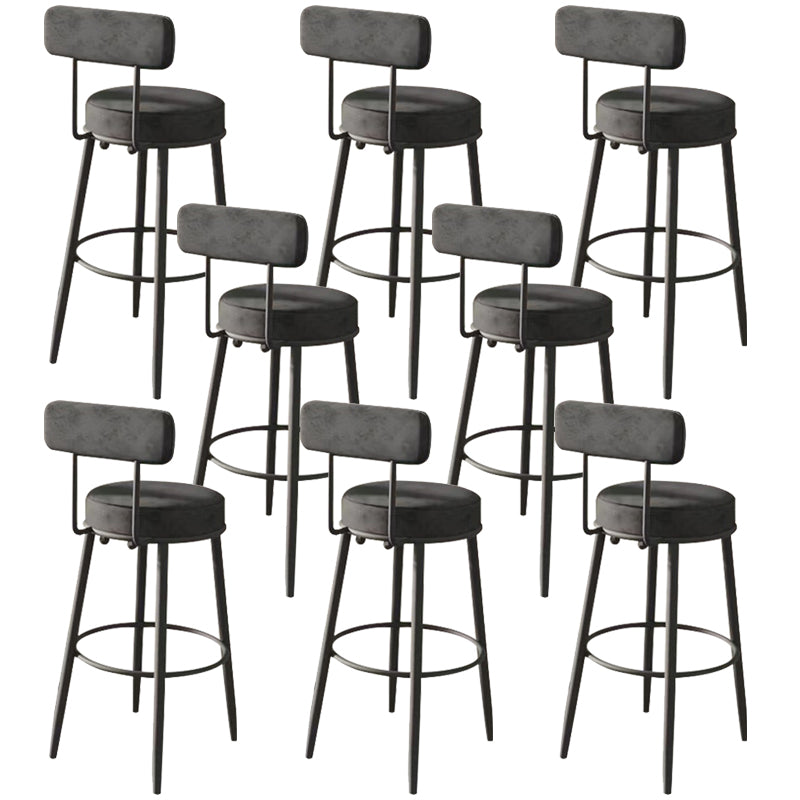 Glam Low Back Bar Stool Armless Dining Stool with Metal Base