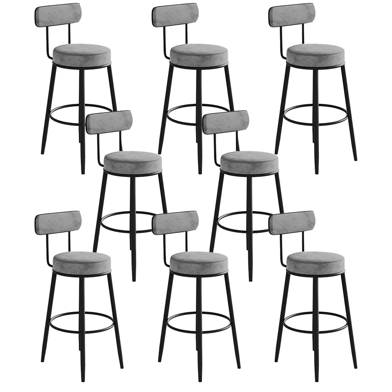 Glam Low Back Bar Stool Armless Dining Stool with Metal Base