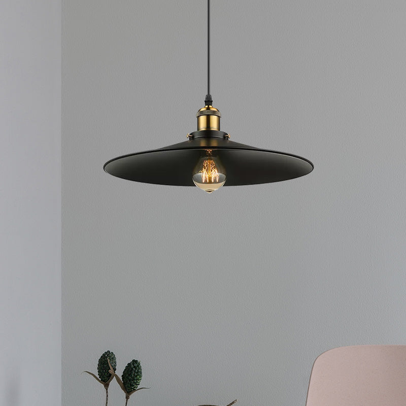Metallkonische Decke Anhänger Industrial Style 1 Licht Esstisch Deckenleuchte in Messing/verwittertem Messing