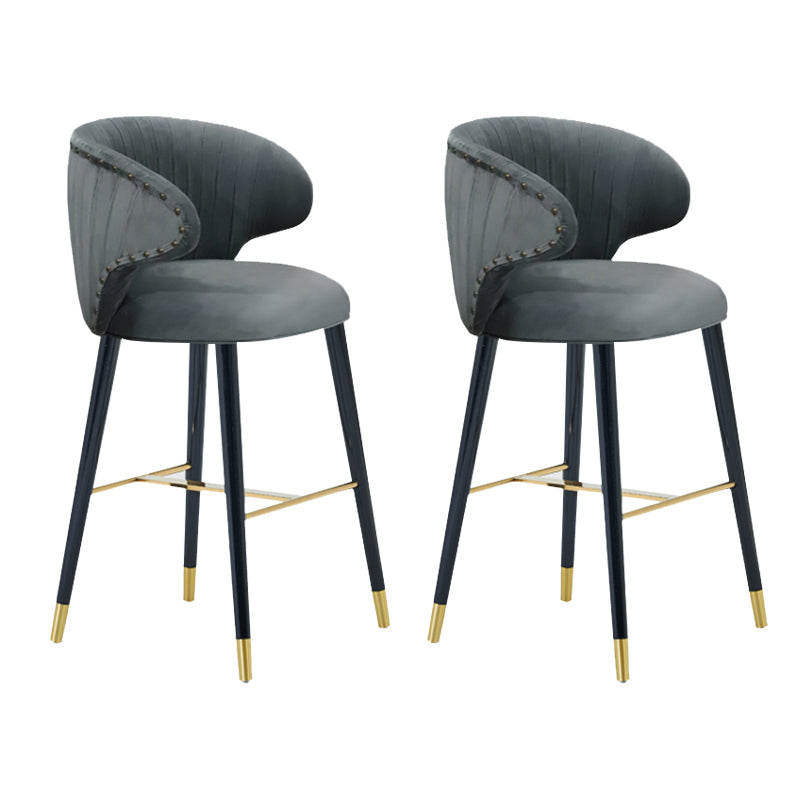 Glam Backrest Bar Stool Upholstered Counter Stool for Bristol with Wooden Legs