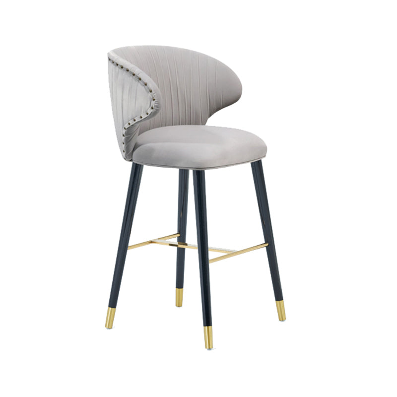Glam Backrest Bar Stool Upholstered Counter Stool for Bristol with Wooden Legs
