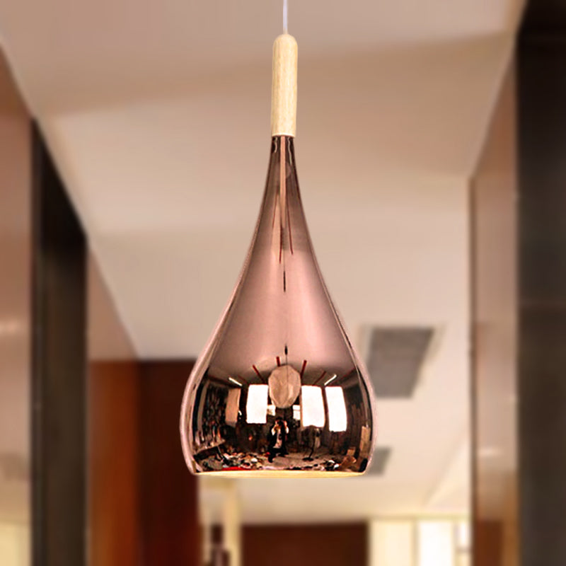 1 lágrima lágrima de lágrima lámpara colgante de lágrima contemporánea cromada/oro colgante de metal de metal de oro para cocina para cocina