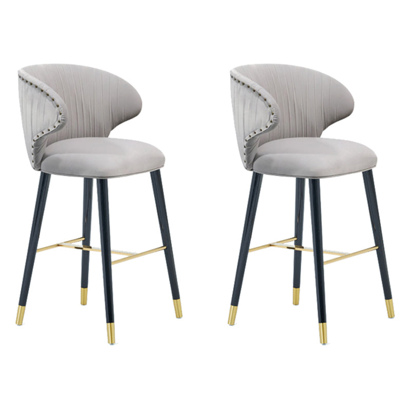Glam Backrest Bar Stool Upholstered Counter Stool for Bristol with Wooden Legs